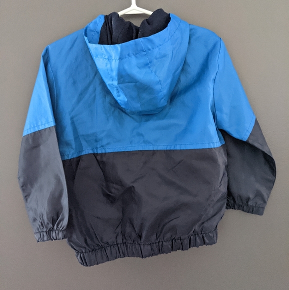 Blue hooded windbreaker zip up jacket - Picture 2 of 3